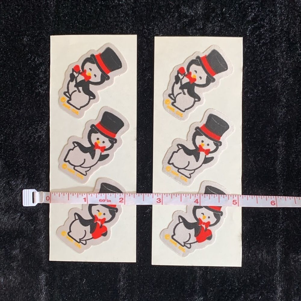 Vintage Retro Hallmark Soft Satin Penguin Stickers (6 Total) - Picture 2 of 4